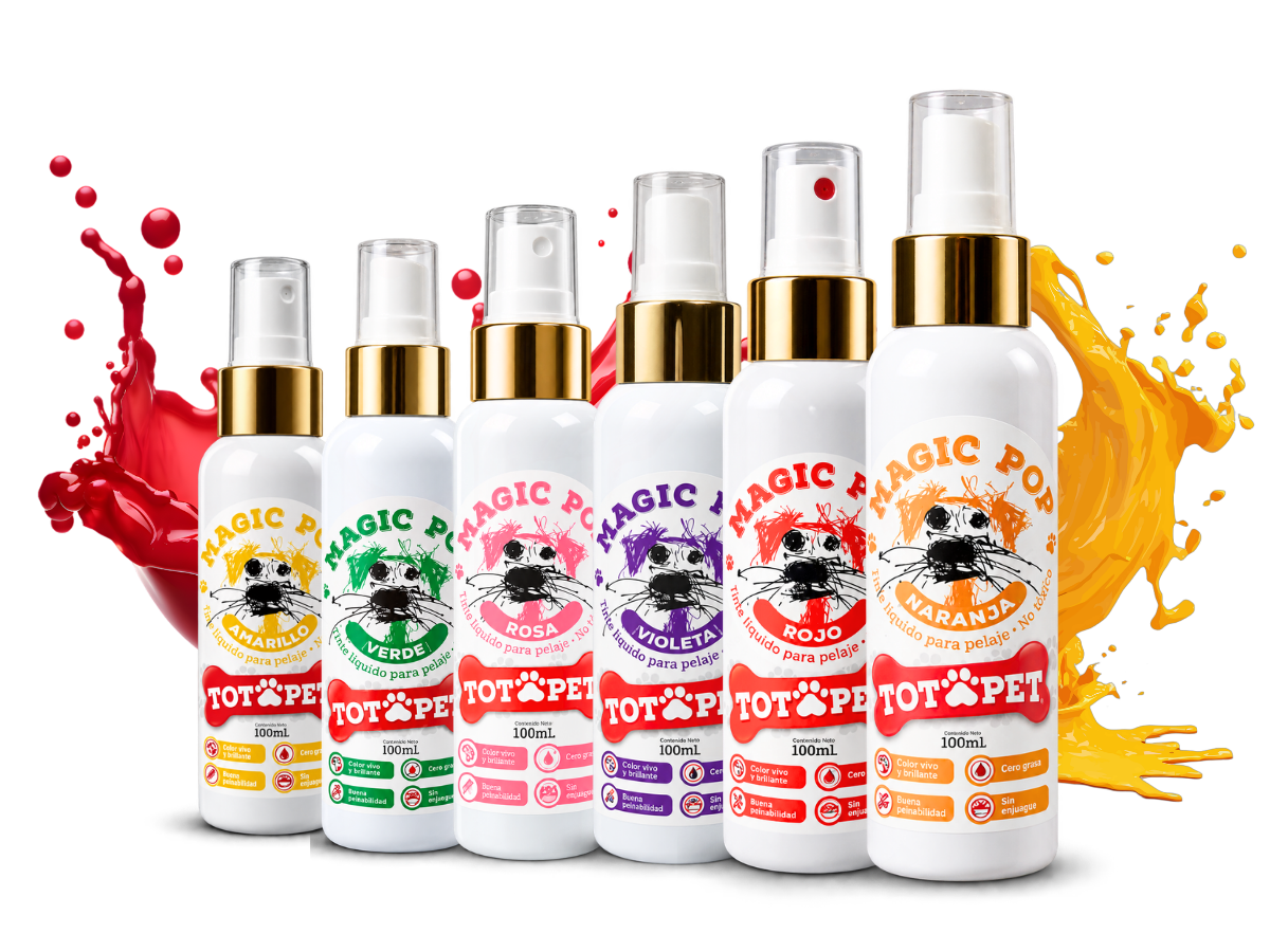 Presentaciones Magic Pop tinte líquido para perros Totópet